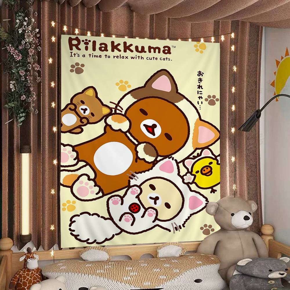 

Cute Rilakkuma Bear Hanging Bohemian Tapestry Bohemian Wall Tapestries Mandala Cheap Hippie Wall Hanging 50x70 cm