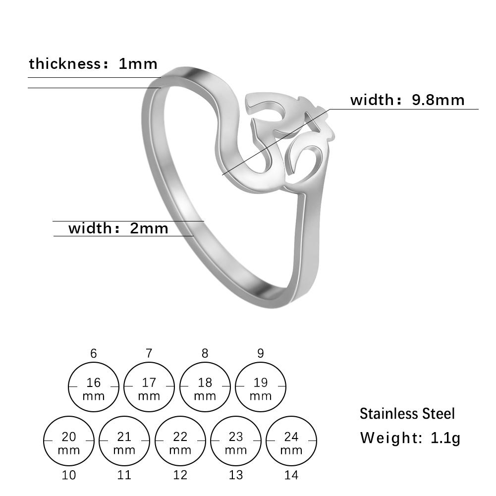 LIKGREAT Chakra OM Ring for Women Men Stainless Steel Gold Color AUM Yoga Meditation Spiritual Religious Amulet Jewelry Gifts