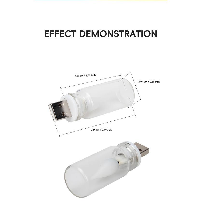 2x Car USB LED Rainbow Color 5V Retro LED Bulbs RGB Night Light Yellow Candle Style Camping Incandescent Decorative LED Lighting