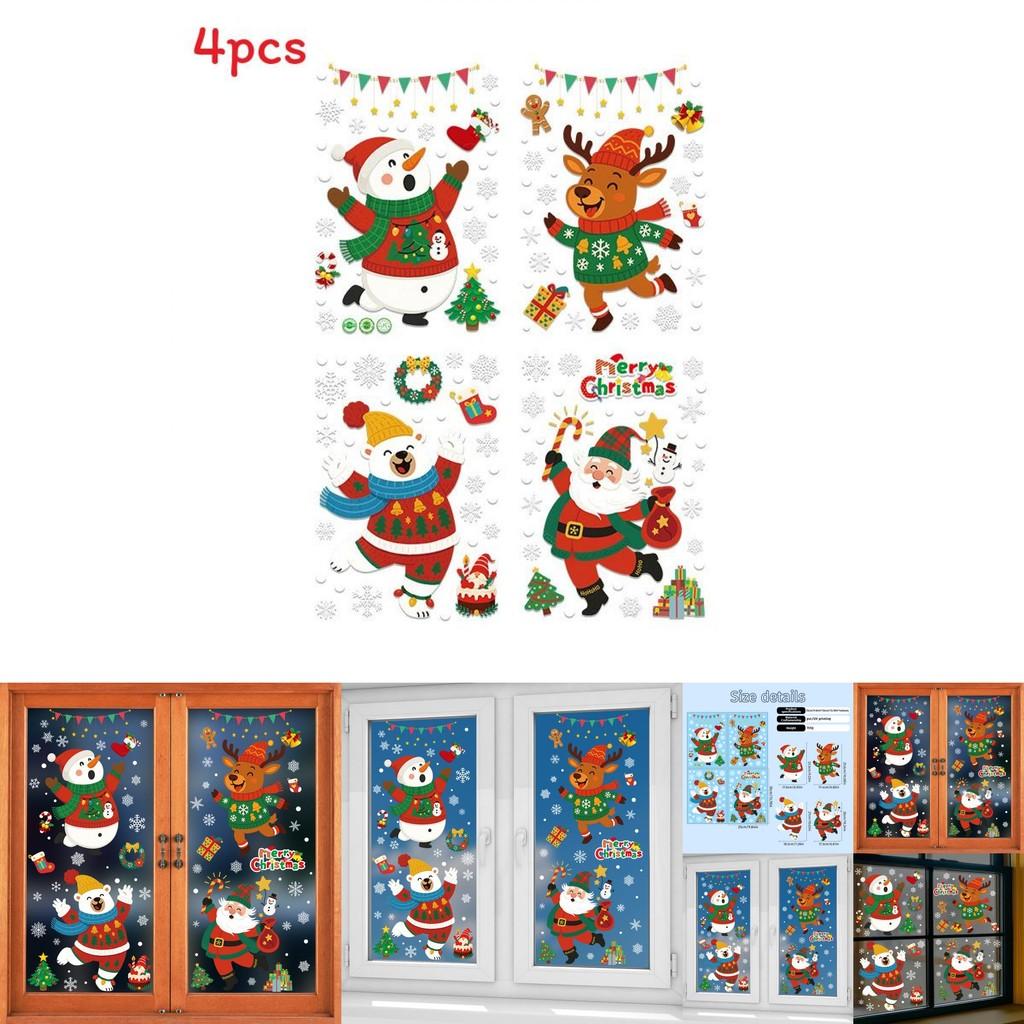 Adesivi Natalizi per Finestre con Adesivo Statico Design Orso Artico in PVC per Decorazioni Festive
