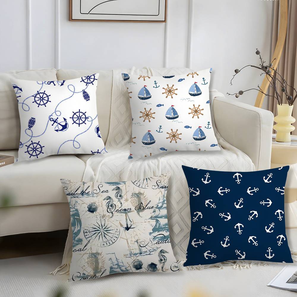 Pillow Case Oean Animals Sofa Short Plush Double-Sided Hd Printing Room Home Office Gift Cushion Cover