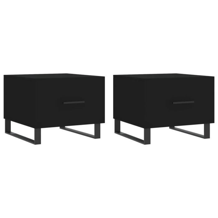VidaXL Coffee Tables 2 Pcs Black 50x50x40 Cm Engineered Wood 829447
