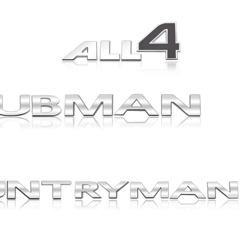 Bright Black 3D Metal Car Letter Rear trunk Decals Emblem Badge sticker For Mini Cooper R60 F60 R55 Countryman Clubman ALL4 Logo