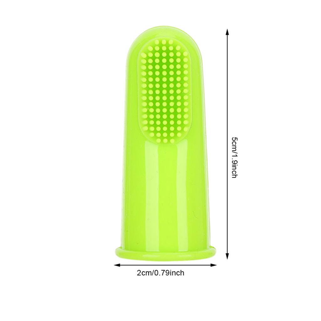 10PCS Silicone Soft Pet Finger Toothbrush Green Teeth Clning Tool for Cats Dogs