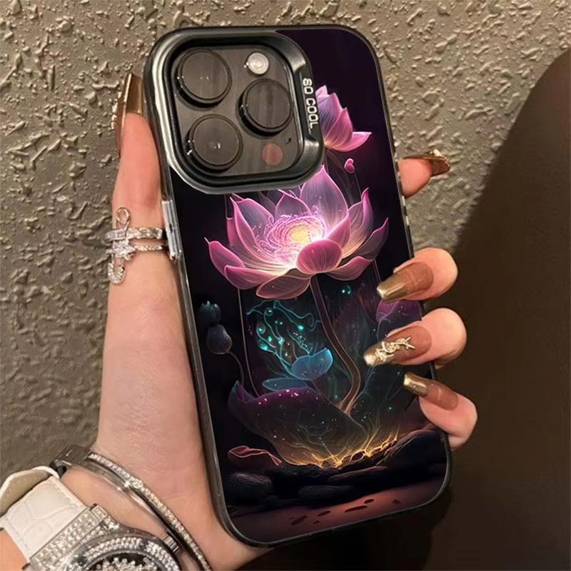 Pink Lotus Red Rose Pattern Phone Case For Samsung Galaxy A14 A15 5G S21 S22 S23 S24 FE Plus Ultra A25 A35 A52 A53 A54 A55 5G