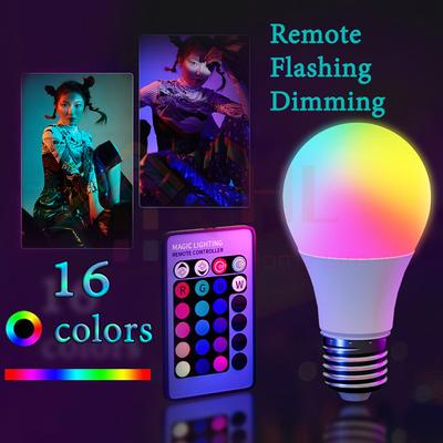 220V E27 LED Bulb Lights 5W 10W 15W Spotlight Bulb Changeable Colorful LED Smart Lamp With IR Remote Control Home Bar Decor