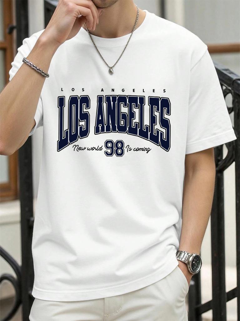Famous City In The United States Print Men TShirt Trendy Casual Loose T Shirts Cotton Soft Streetwear Summer AllMatch Clothes