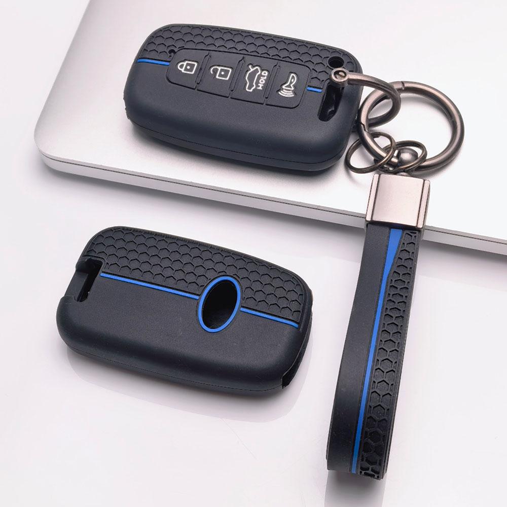 Premium Silicone Car Key Fob Cover For Hyundai I30 K2 K5 For KIA Optima K5 K3 With Keychain Soft Silicone Car Interior Accessories