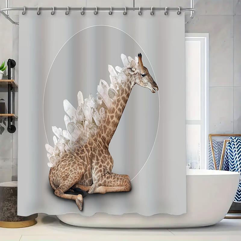 

Animal Zebra Pattern Shower Curtain Wildlife Forest Backdrop Bathroom Decor Waterproof Home Textile Nature Theme Modern Style W60H190(CM)-1 Pcs