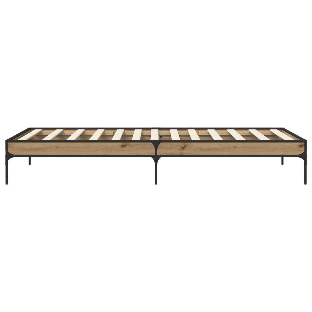 Bed Frame Rustic Oak Design 80 x 200 cm Engineered Wood