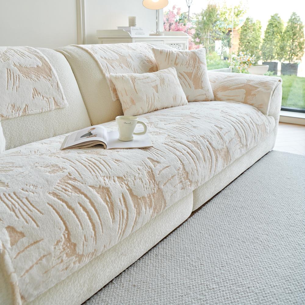 

Rabbit Plush Sofa Cushion Winter Thickened Seat Cushion Non-Slip Sofa Cover Winter Warm Sofa Cover Cloth Towel 70*70cm