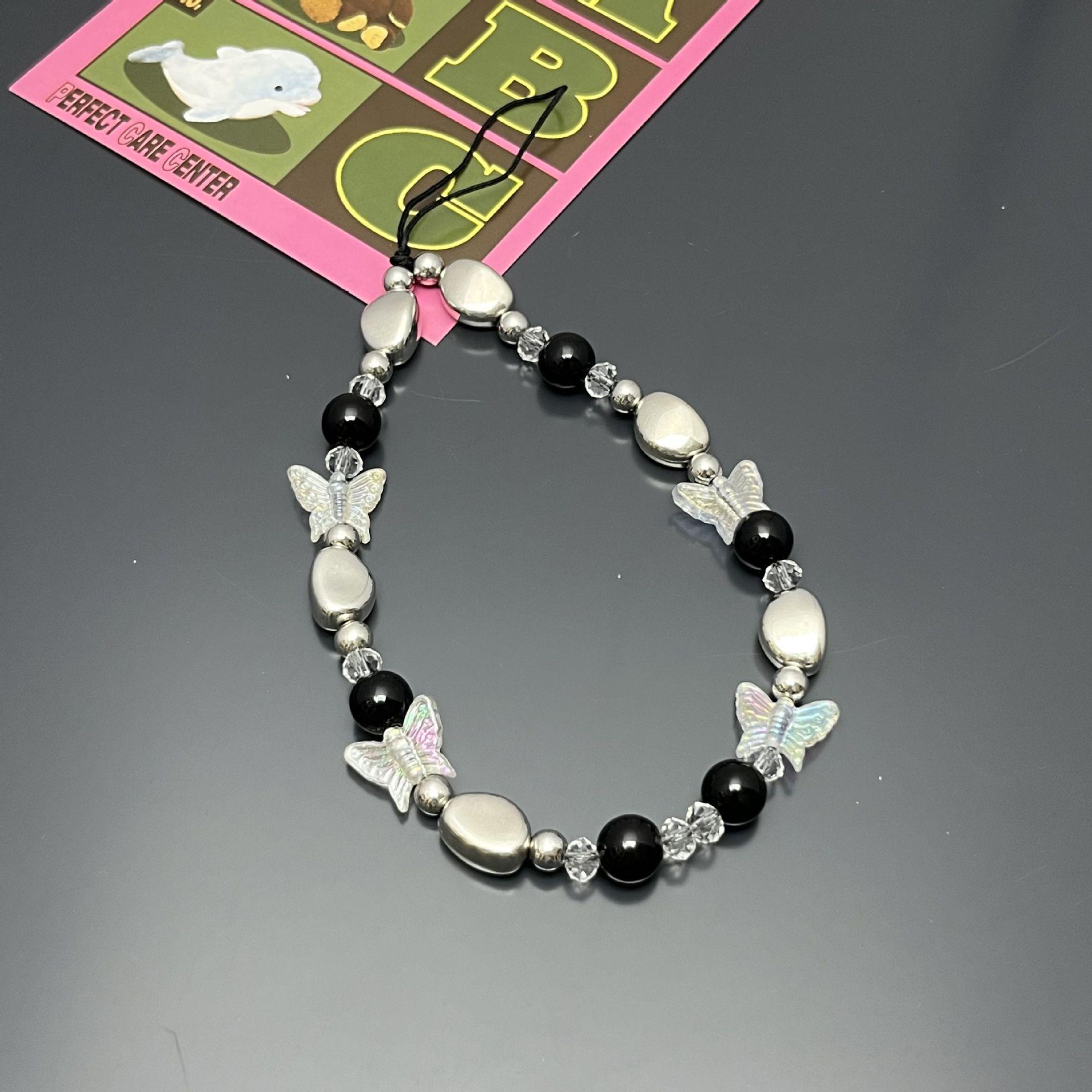 

Горячая девушка Черно-белый металлический брелок-подвеска для телефона с бабочкой – Унисекс