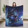 Dota Hero Collection Knitted Blanket Velvet Soft Warm Throw for Bedding Sofa Cartoon Game Theme Quilt Breathable and Cozy
