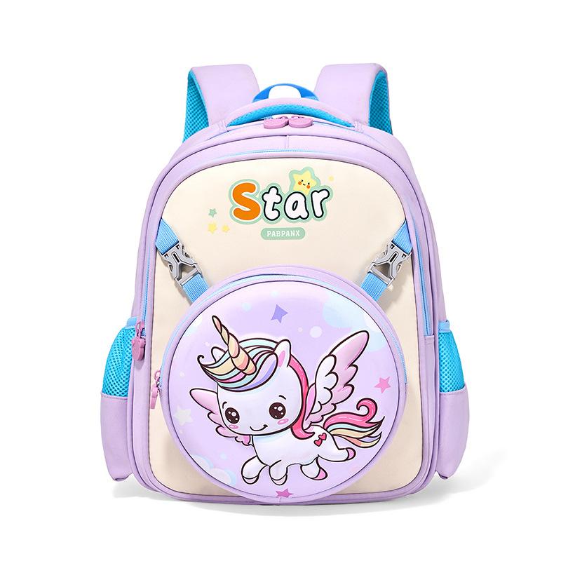 

Children s schoolbag kindergarten 3D three-dimensional hard shell bag cartoon cute backpack boys and girls lightweight backpack світло-фіолетового кольору
