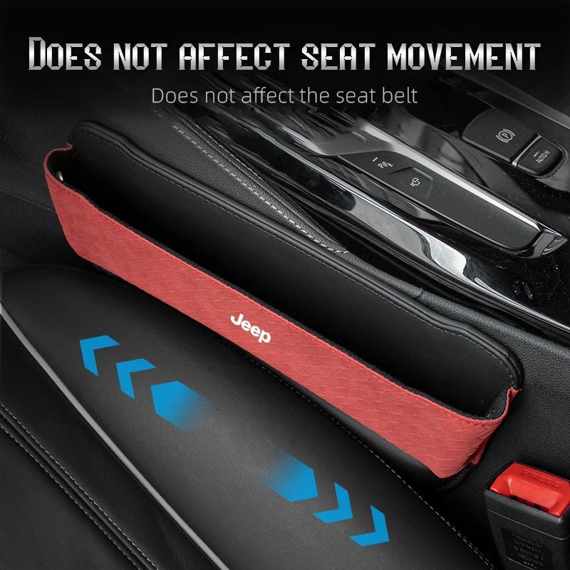 For Jeep Car Interior Seat Storage Box Slit Gap Filler Accessories For Jeep Grand Cherokee Wrangler JK Gladiator Compass Rene