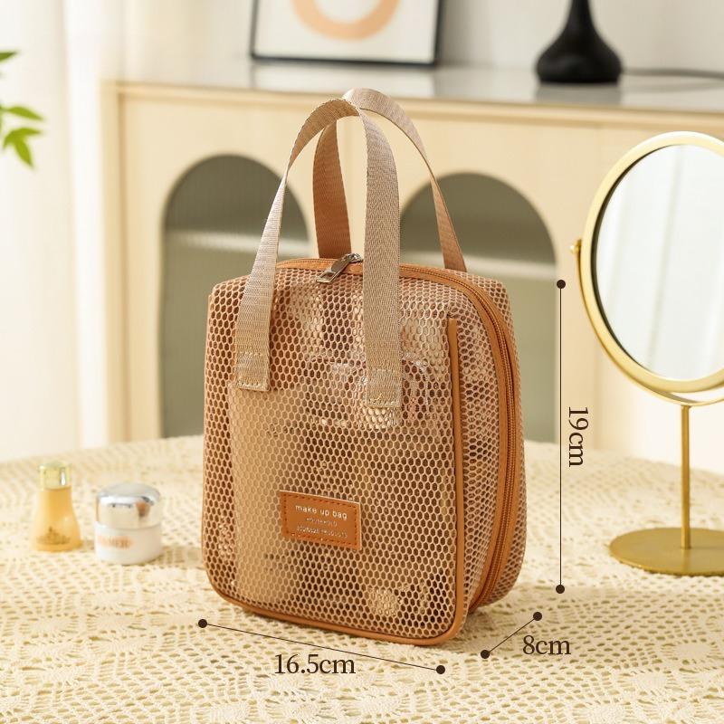 

1Pcs Travel Large Capacity Mesh Nylon Cosmetic Bag Organizer Foldable Casual Mesh Drawstring Bags Rope Bundle Pocket Swim Washing Bag