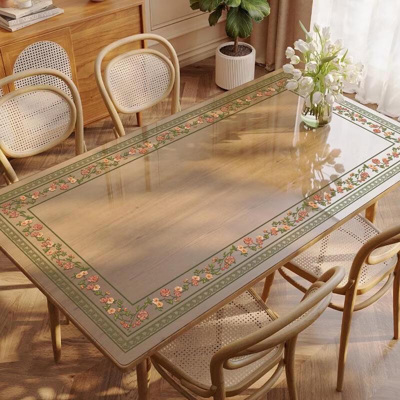 JINGRUIXIANG Transparent Soft Glass Table Mat