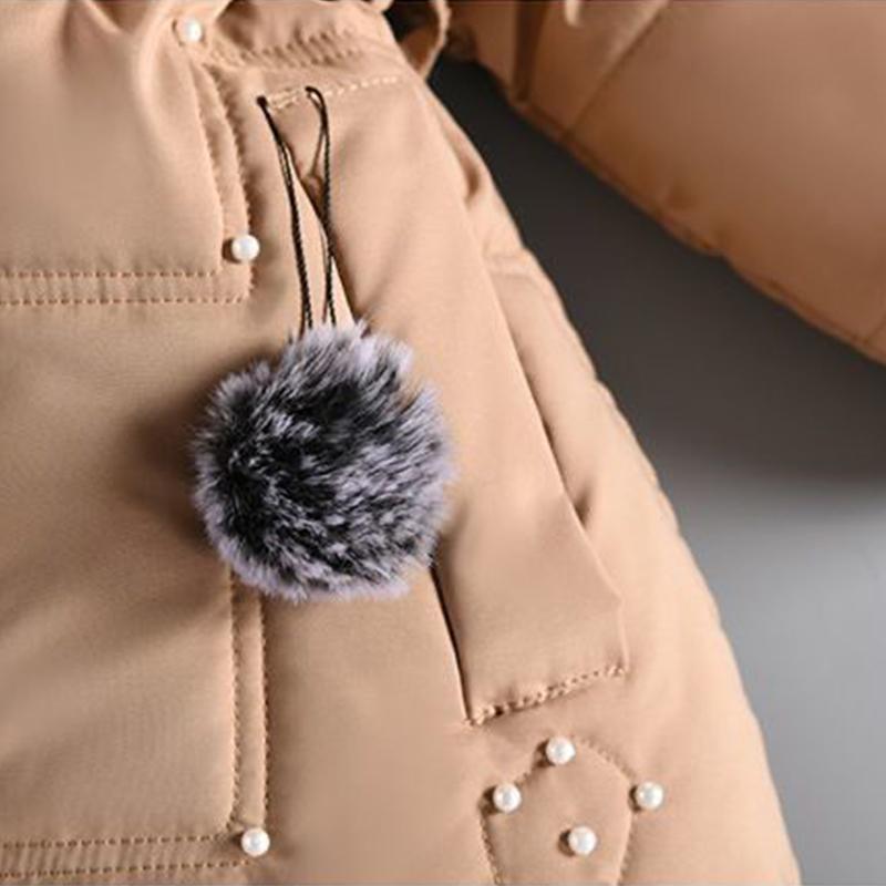 Girl Winter Cotton-Padded Jacket Children's Fashion Coat Kids Outerwear Baby's Warm Down Jacket Children Clothing 4-12 Years