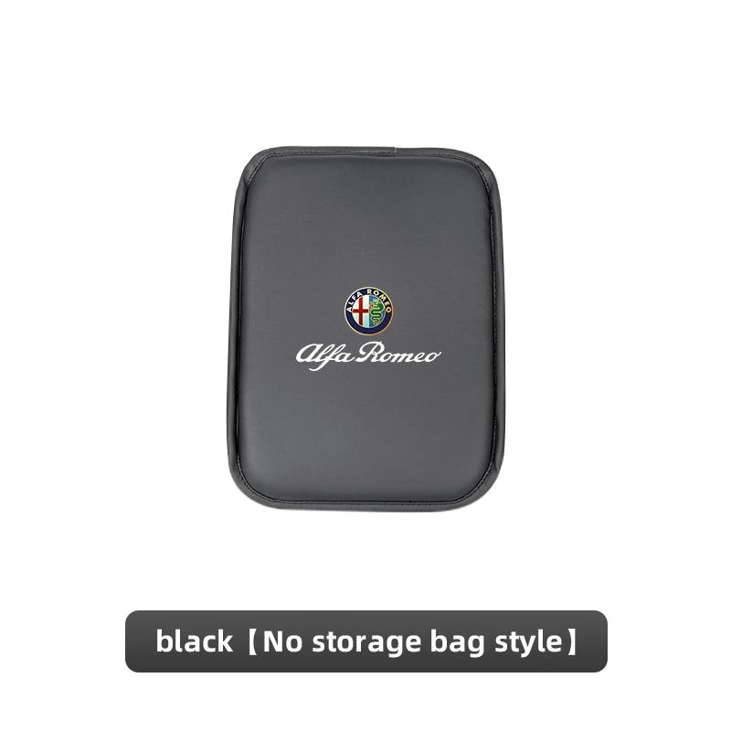 

For Alfa Romeo 2026 Hot Sticker Leather Car Armrest Box Pad Auto Armrest Mat For Alfa Romeo 4C 159 166 Spider Giulia 156 Mito 14 чёрный