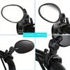 2pcs Black 360° Adjustable Bicycle Rearview Mirror with Wide Angle Lens - Durable PVC, Universal Fit for Road & Mountain Bikes.
