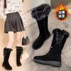 Tall Snow Boots New Year's New Suede Thick-soled Non-slip Medium Boots Warm Velvet Cotton Shoes