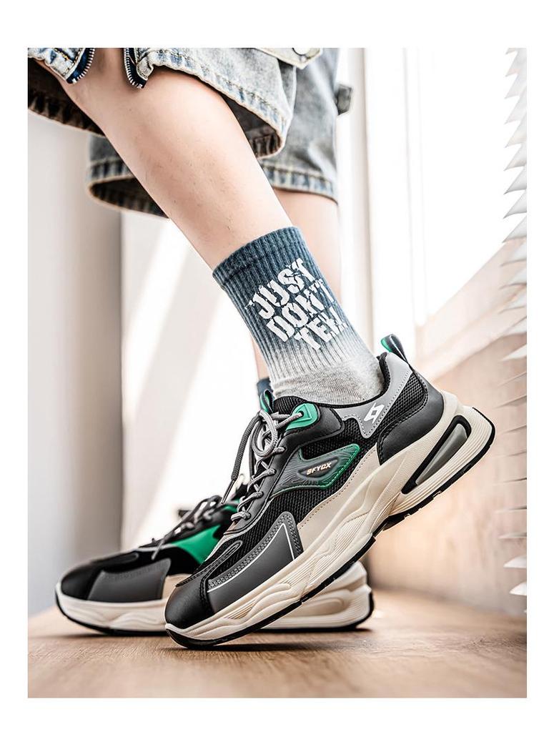 2025 Men's Breathable Mesh Sports Shoes: Versatile, Deodorant, Wear-Resistant, Thick Soles - Perfect for Teens and Dads