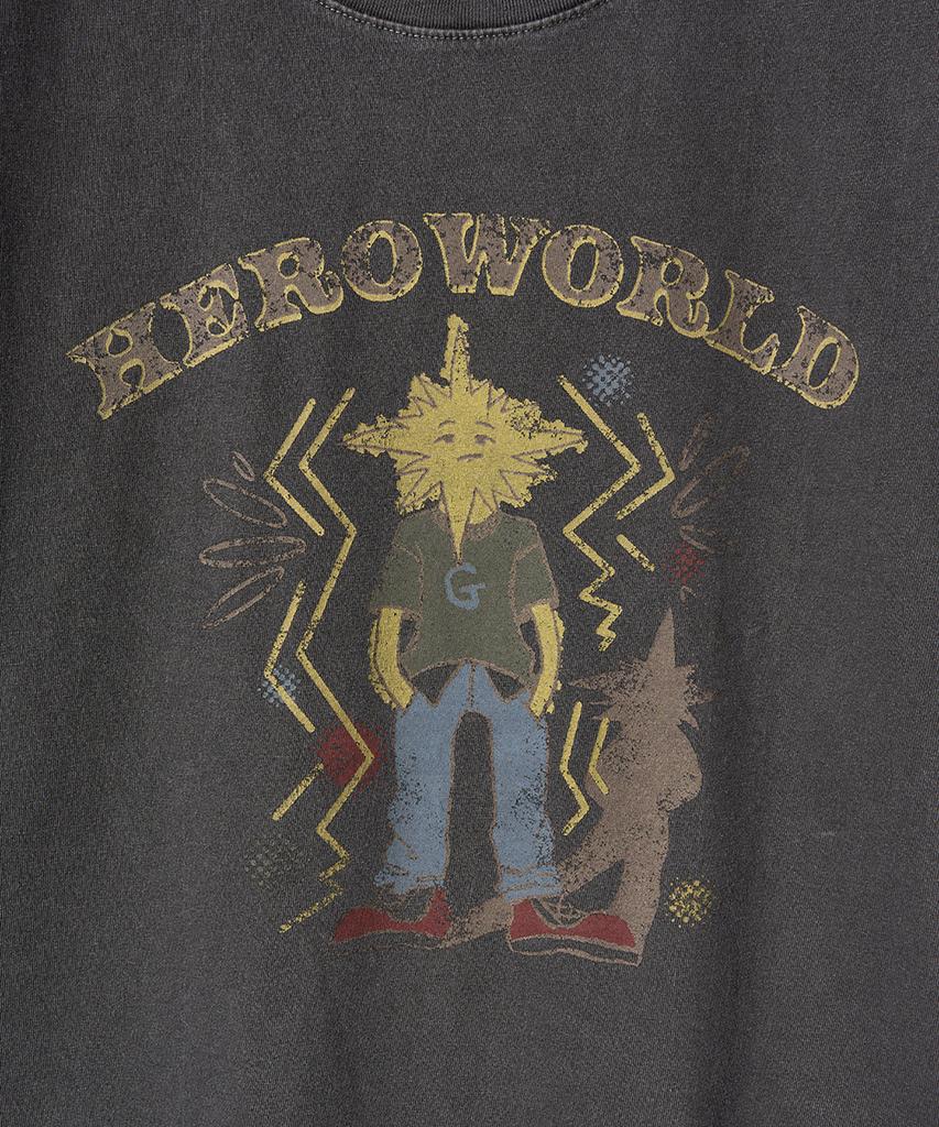 GAKKAI UNIONS Hero World Pigment Short Sleeve T-Shirt Charcoal