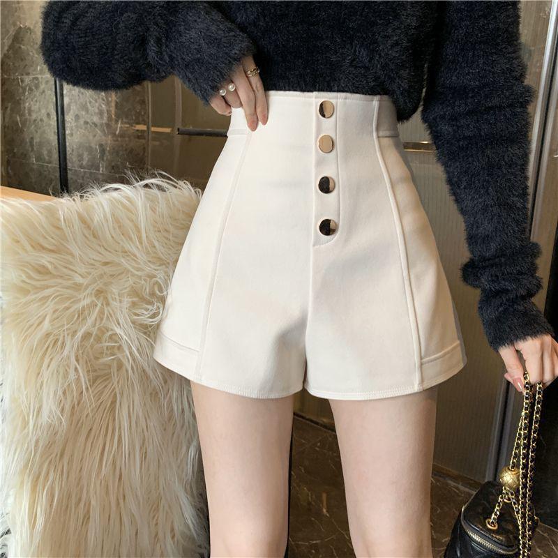 

2026 Plus Size Wide-Leg High-Waisted A-Line Shorts - Versatile Slimming Casual Pants for Spring/Summer 3XL for 141-159 lbs грязно-белый