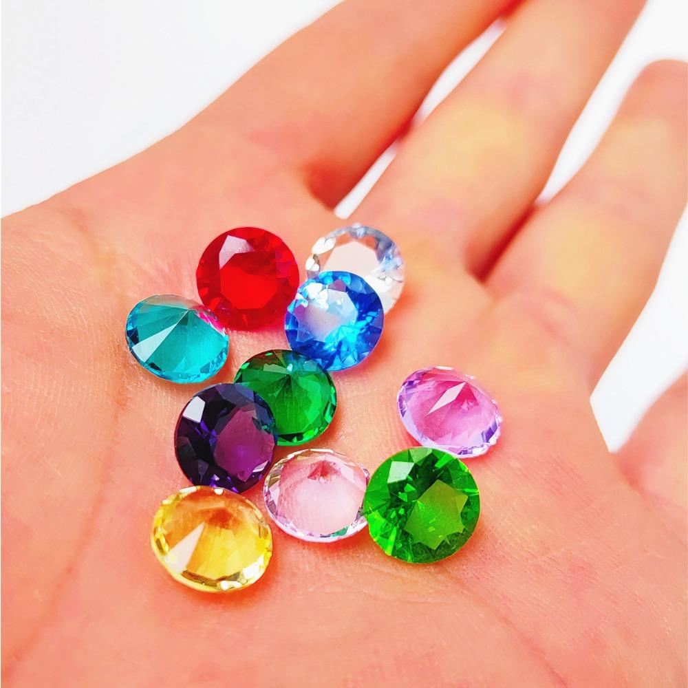 10mm Colorful Crystal Glass Diamond Party Decor Gems Wedding Table Ornaments DIY Accessories Pack of 10