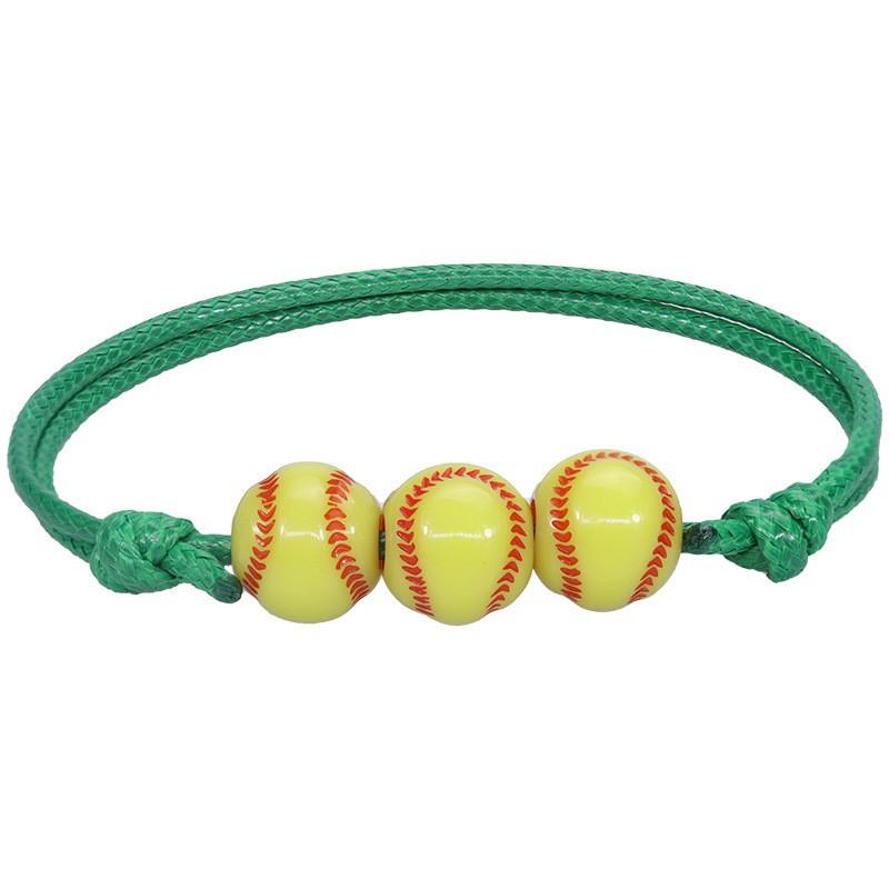 Customized Sports Bracelet - Wax Cord Woven: Basketball, Baseball, Tennis, Rugby, and Football Wristband Jewelry