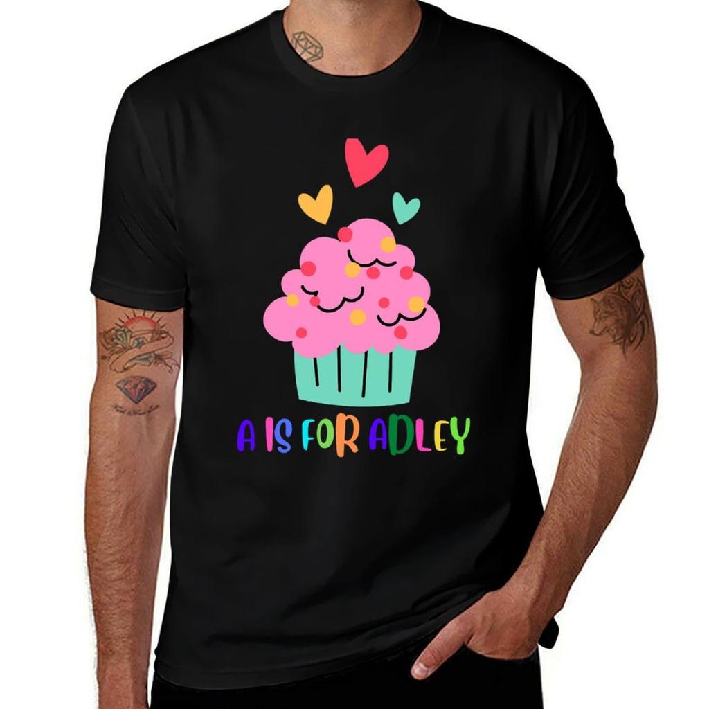 A Is For Adley Merch Store Cupcake Geburtstagsparty T-Shirt Leichtes Lässiges Sommer-T-Shirt