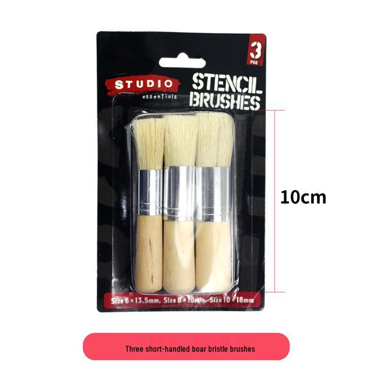 

Children s Round Tip Hog Bristle Acrylic & Watercolor Brushes, 3-Piece Set Hog Bristle Set
