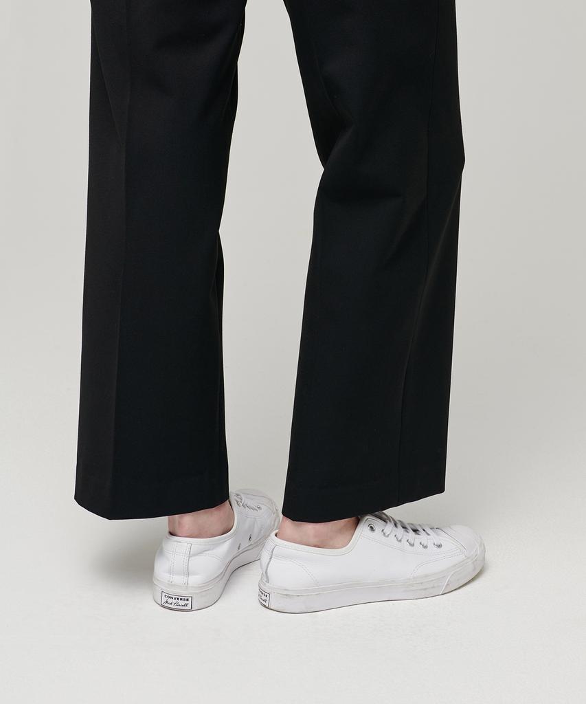 MUSINSA STANDARD WOMAN Women'S Heavyweight Fleece-Lined Straight Hidden Elastic Waist Slacks [Black]