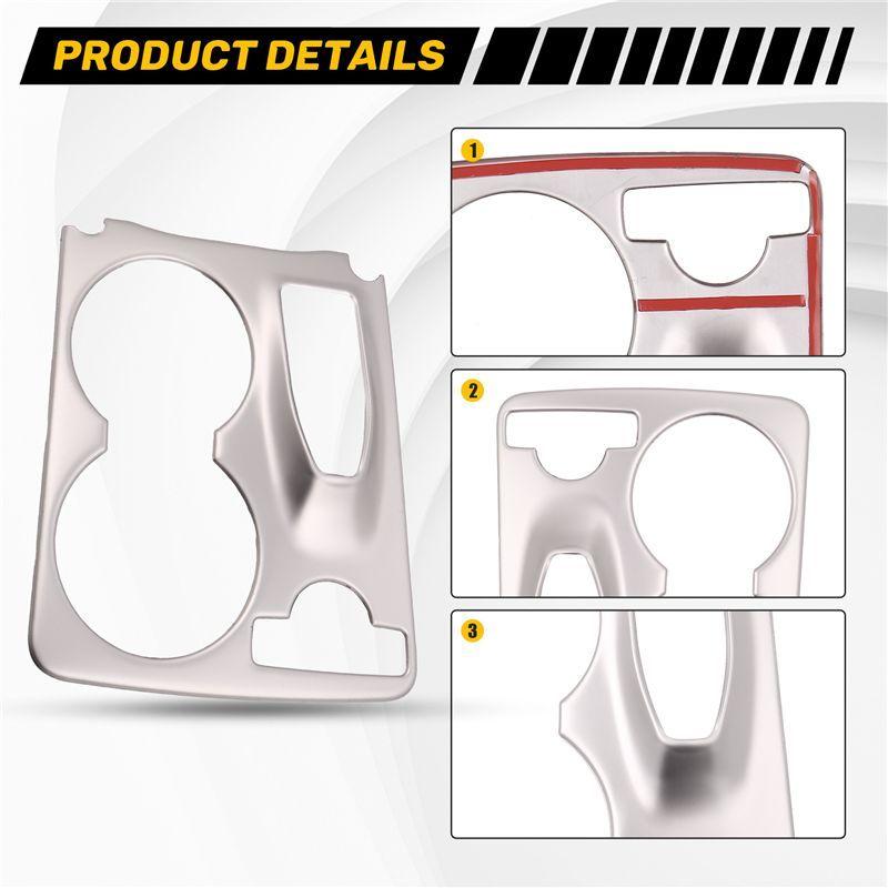 Car Silver Stainless Steel Console Water Cup Holder Frame Cover Trim For Mercedes Benz GLK X204 2008-2015