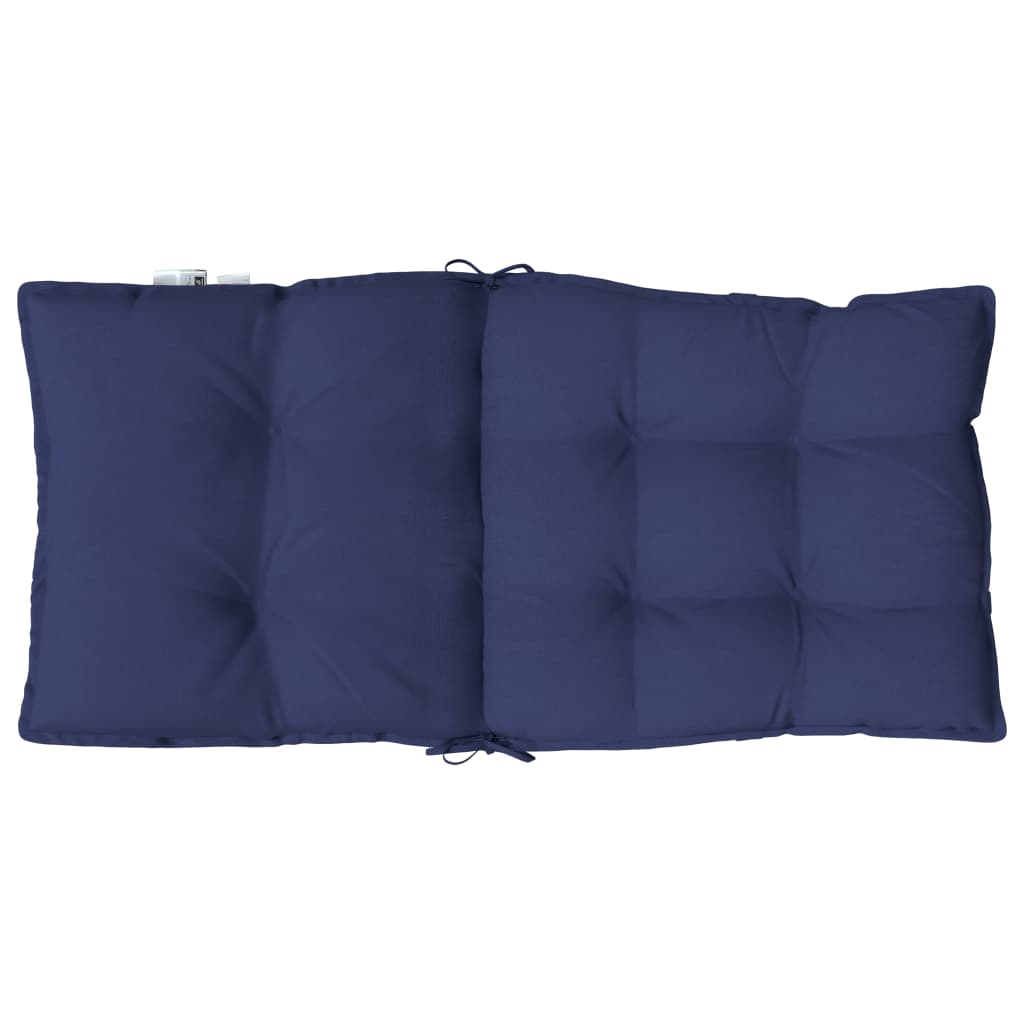 Low Back Chair Cushions 4 Pcs Navy Blue Oxford Fabric