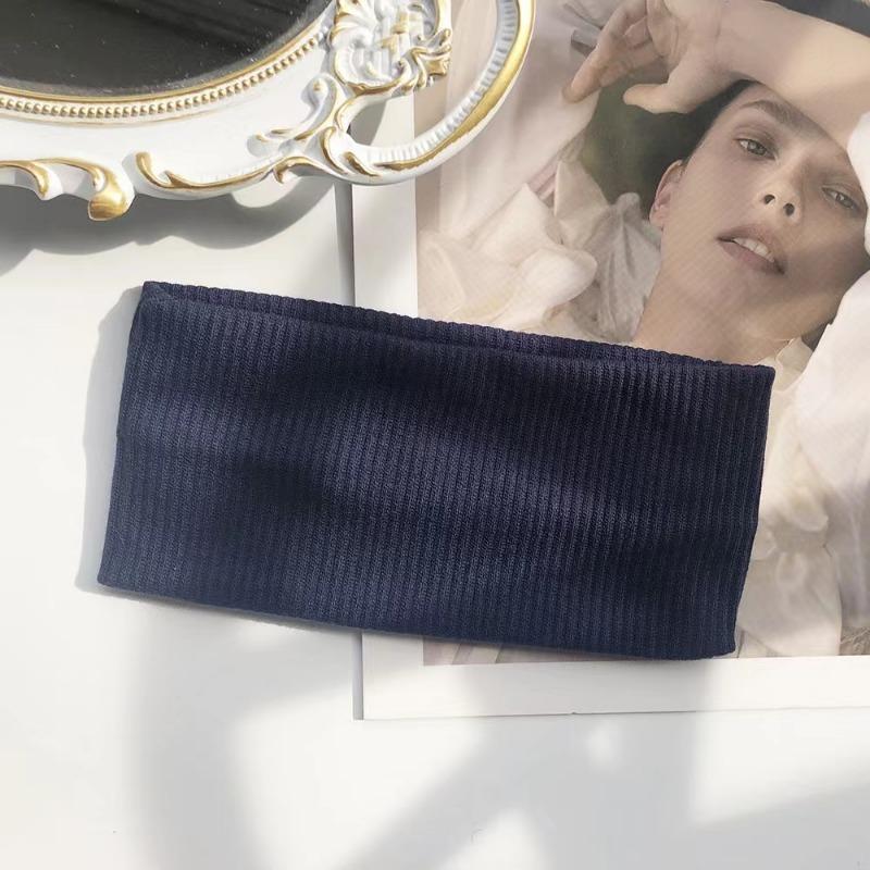 Kobiety Jednokolorowa Opaska na Głowę Joga Dzianinowa Elastyczna Gumka do Włosów Turban Makijaż Obręcz do Włosów Moda Vintage Akcesoria do Włosów