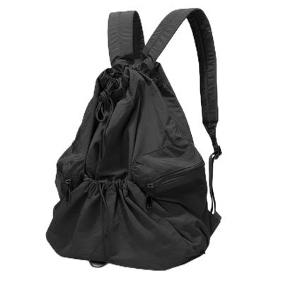 Takusan Shopping Drawstring Backpack for Men and Women, Large Capacity, Lightweight, Stylish, Perfect for Commuting and School (Black)