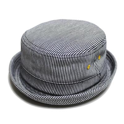 Ruben Denim Pork Pie Hat Hickory Stripe XL Size