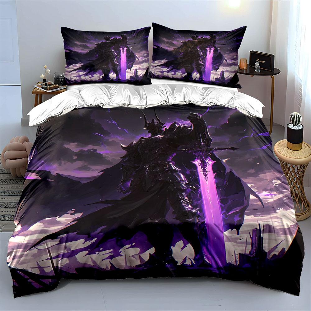 "Dark Warrior Fantasy Decor Set" Bedding Set with 1 Duvet Cover 2 Pillowcases Single Double King Queen Gift