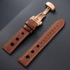 Genuine Cowhide Watchband for Omega Business Watch Band for Seiko 20mm 22mm Butterfly Buckle Stitching Brown Strap for Men Women