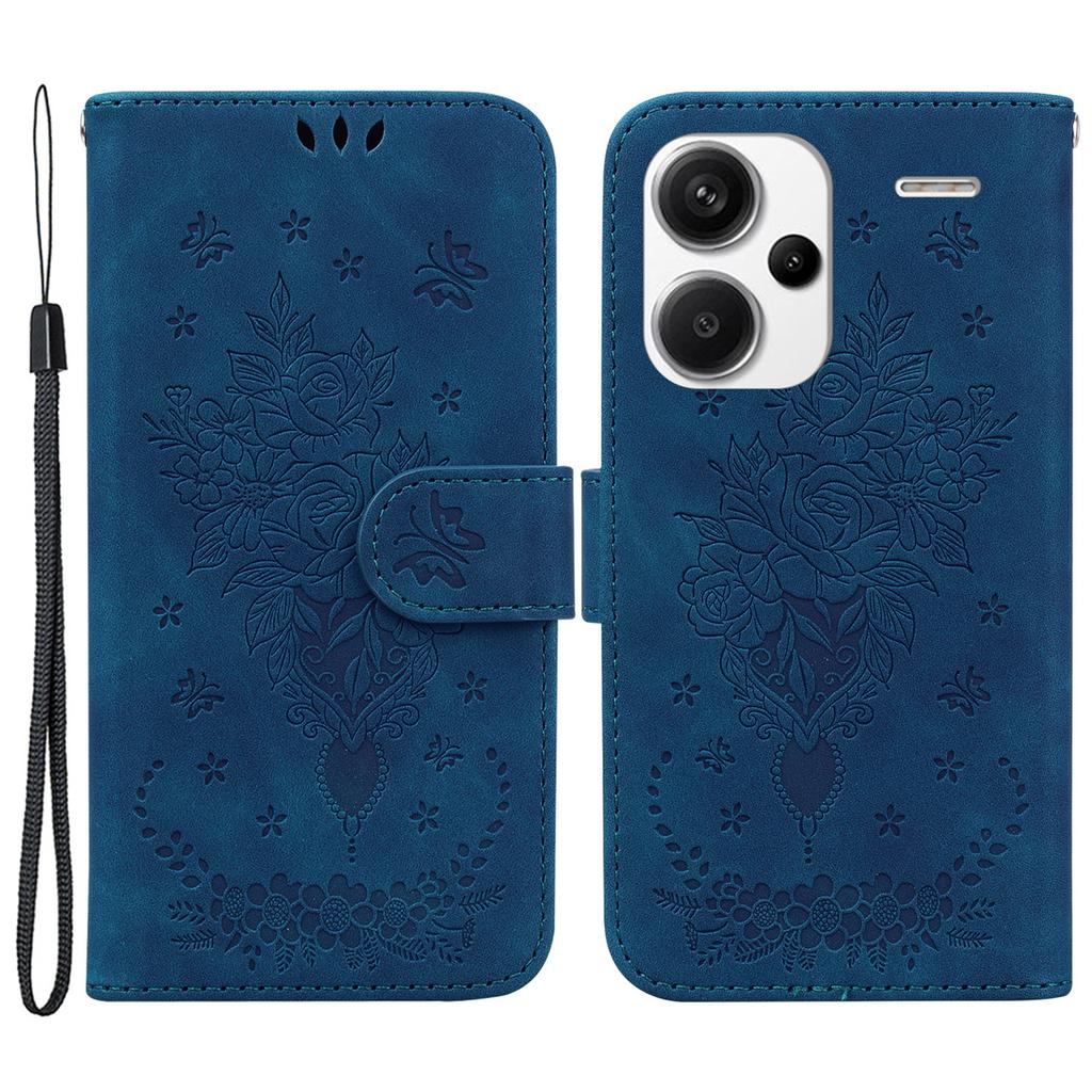 For Xiaomi Redmi Note 13 Pro+ 5G Magnetic Phone Case Rose Butterfly Imprinted Cover