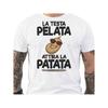 Men'S Italian Slogan T-Shirt "The Bald Head Attracts Potatoes" Back Print - Funny Italian Phrase Gift Suitable For Informal Wear & Italian Learning,