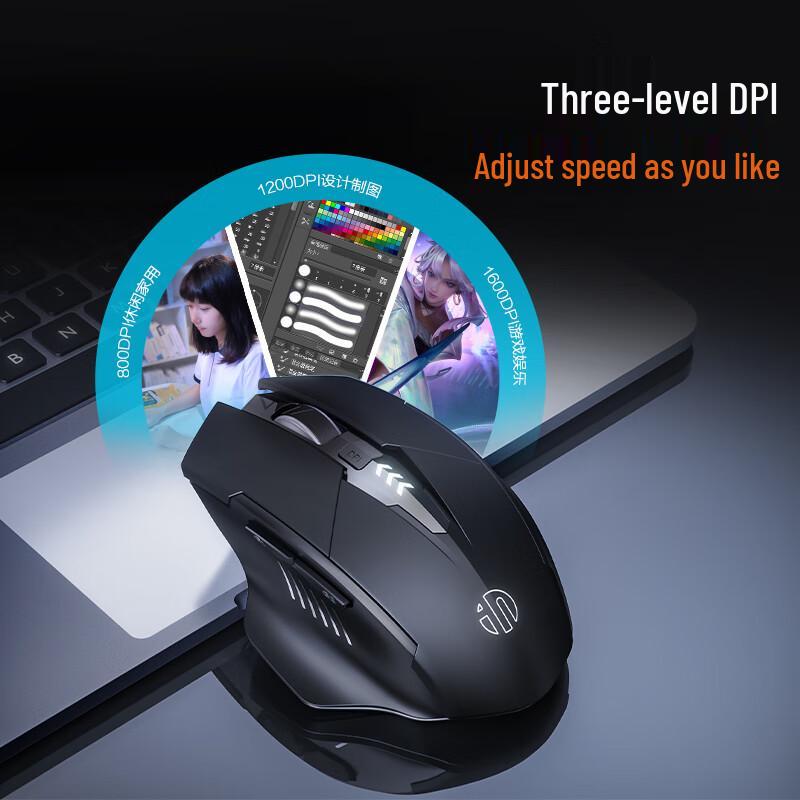 INPHIC A-Series Tri-Mode Wireless Rechargeable Silent Mouse