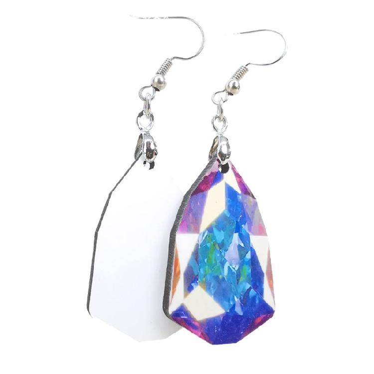 

Printing Earrings Teardrop Heat Transfer Earrings Pendant with Earring Hooks