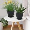Runde Kunststoff-Blumentöpfe mit Untersetzer für Heim-Pflanzgefäße, Terrasse, Garten usw. | 5er-Pack | Schwarz | Größe 6,5 Zoll