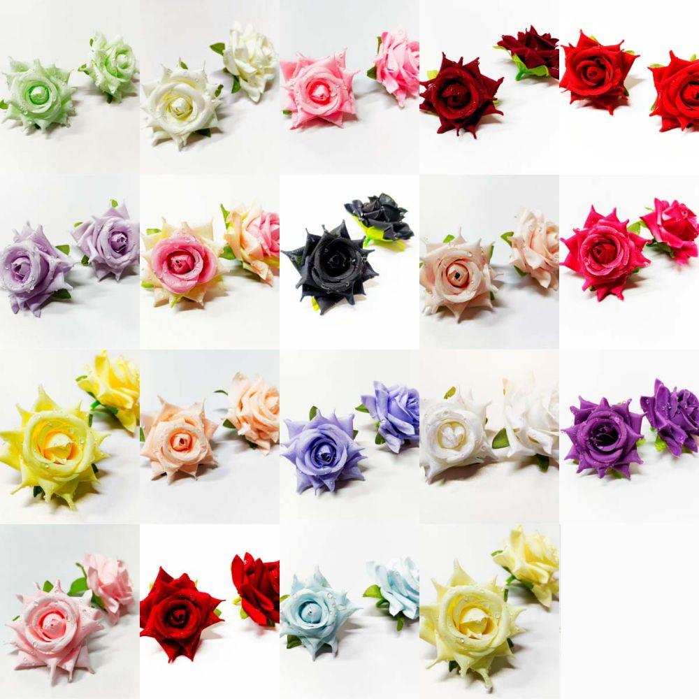 10pcs 3D Dew Drops Artificial Rose DIY Elegant Flower Arrangement  Home Decor