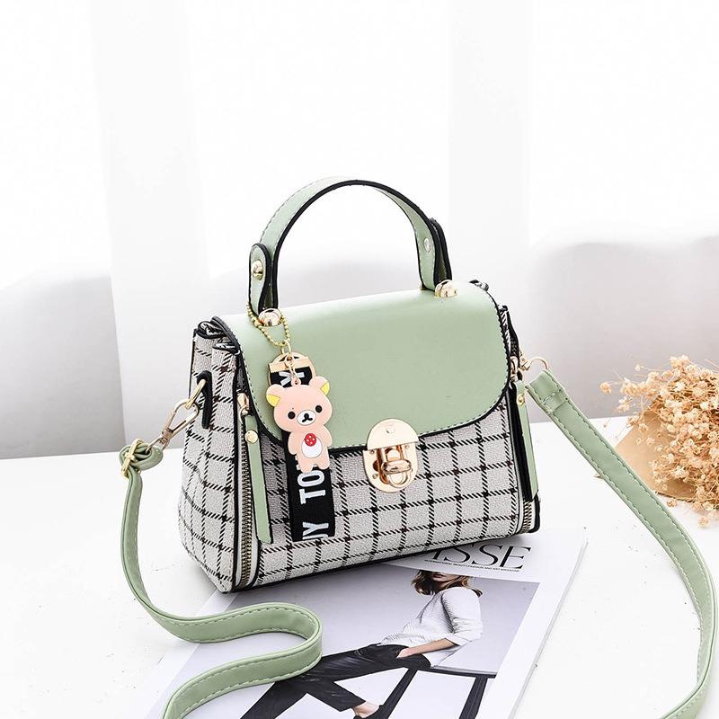 Bag Women's New Korean Version Beautiful Small Square Bag Striped Messenger Bag Casual Shoulder Messenger Mini Bag