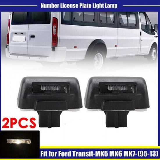 For Ford Transit MK6 MK7 Connect Rear Tail License Number Plate Light Lamp Black