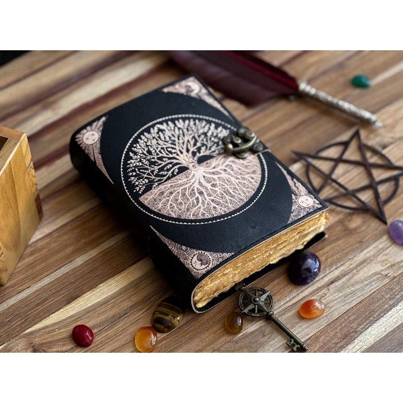 Leather Journal Tree of Life - Genuine Leather Notebooks For Women - Beautiful Journal For Sketches Book Traveling Book Blank Spell Book
