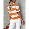 Short Sleeve Striped T-Shirt, Crew Neck Casual Top For Summer & Spring, Women's Clothing